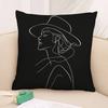 Black White Lines Fashion Woman Pillow Case Plush Fabric Soft Pillowcase Double Sided Print Cushion Cover Household Gifts