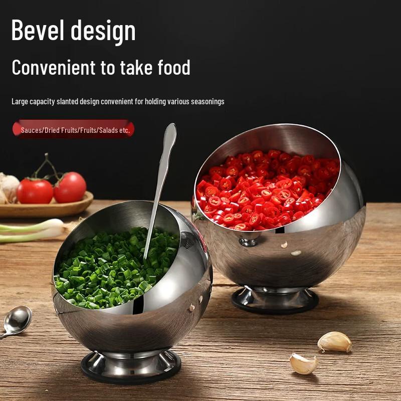 Commercial Stainless Steel Seasoning Bowl