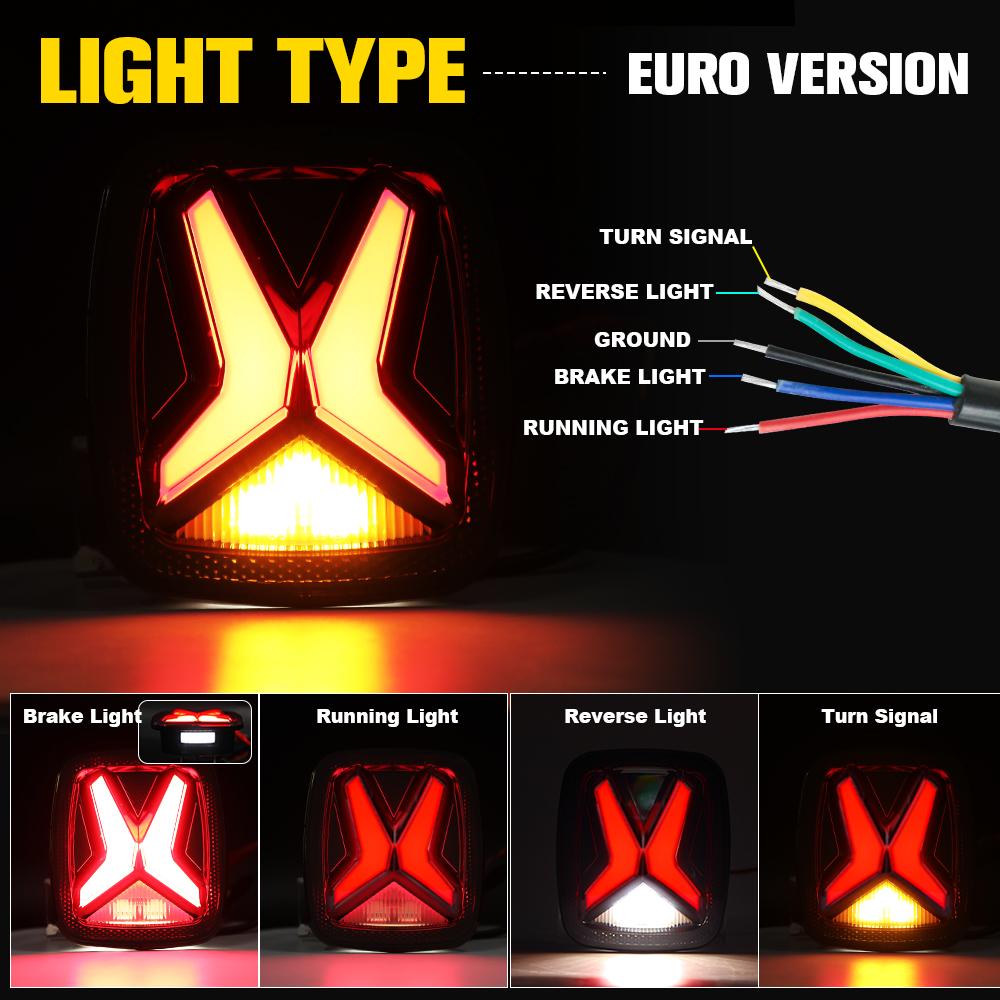 Car Rear LED Tail Lights For Jeep Wrangler CJ TJ YJ 1998-2006 Smoked 12v Drl Modified Brake Tail lamp