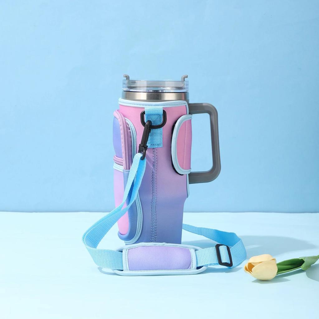 Bottle Carrier Bag for Stanley 40oz with Adjustable Shoulder Strap Water Bottle Holder Pouch for Stanley Quencher Cup Sleeve