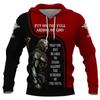 Mens Hooded Sweatshirt With 3D Digital Knight Print Loose Fit Hip Hop Style Fall