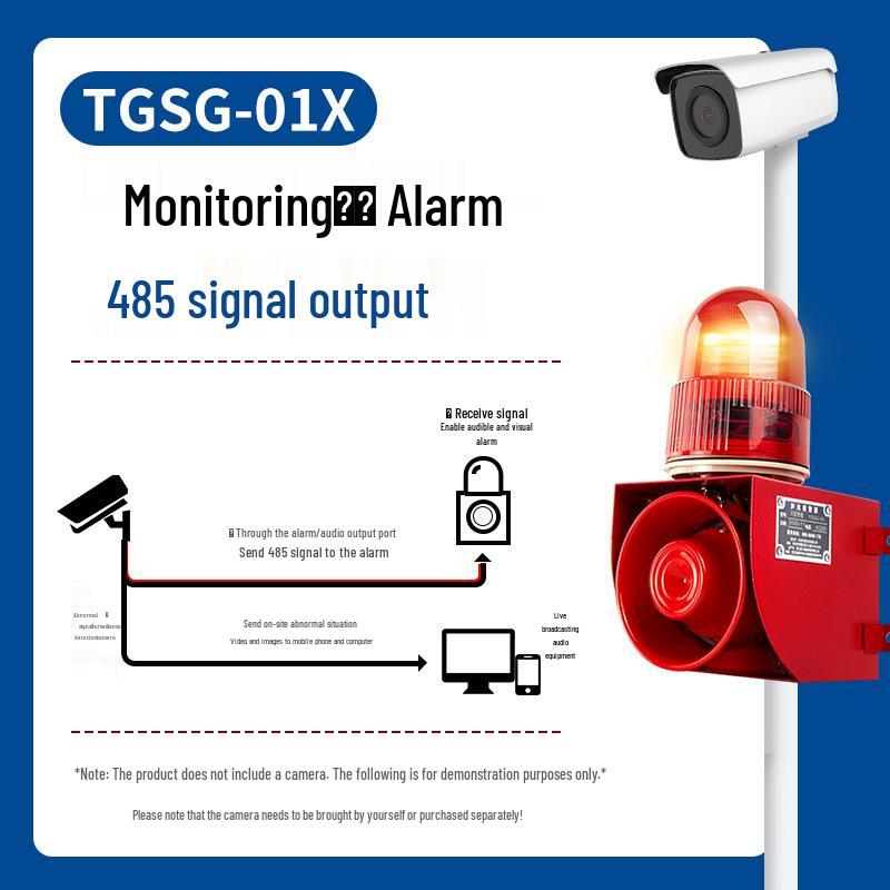 Sound and Light Alarm Device with Power-On Switch, Waterproof Security System, and Voice Remote Alert
