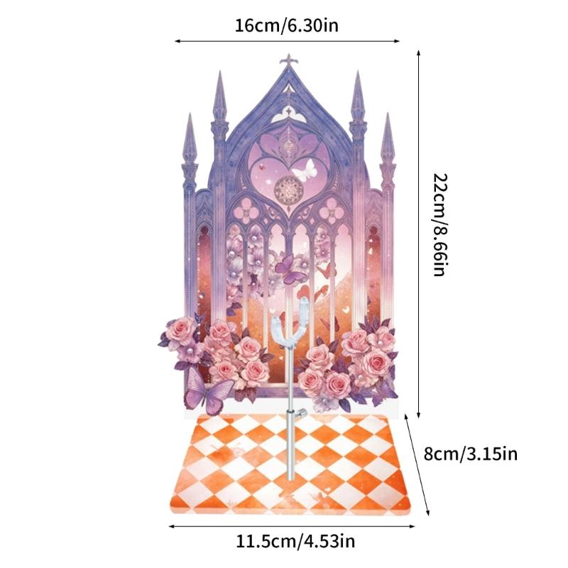 Castles Backdrop Display Stand For Collectible Dolls Adjustable Height Easy Installation Universal Compatibility
