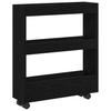 Narrow Storage Trolley Black Oak Effect