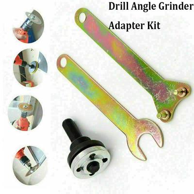 Drill Angle Grinder Mandrel Adapter Disc Holder Kit Spanner Set M10/16mm Hole 5P