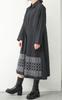 Gold Japan Plus Size Embroidered Floral Long Regular Sizes Women's Dress, Print, Sleeve, Collar, Black, L-3L, Goldy-1429