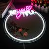 Wunderschönes Spiegel Neon Schild, Neon Schild für Wanddekoration, Rosa und Weißes Neon Licht Schild für Zuhause, USB-Anschluss LED Neon Schilder für Mädchenzimmer Dekoration