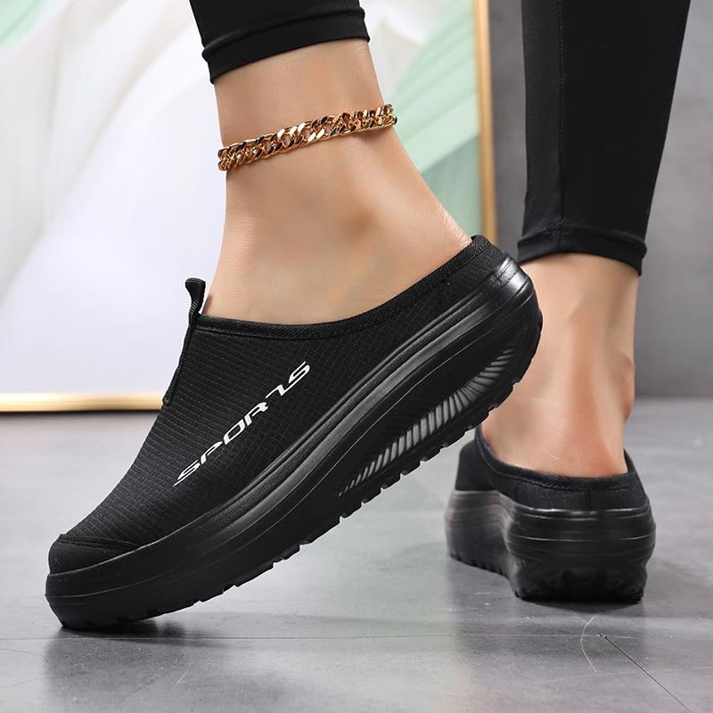 Women Casual Shoes Slip On Loafers Fashion Comfortable Breathable Slippers Female Platform Height-Increasing Footwear