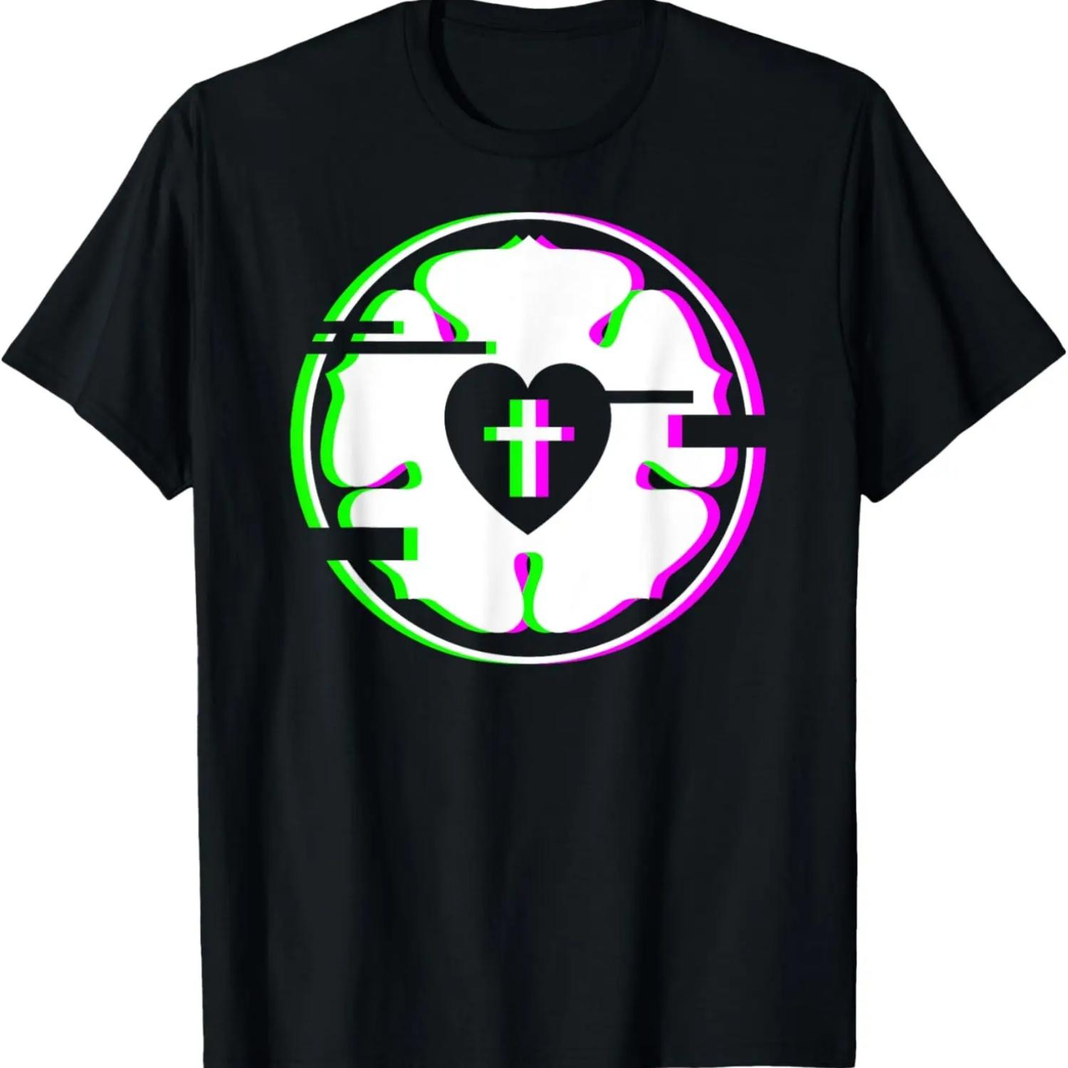 Retro Martin Luther Rose Lutheran T-Shirt T-Shirt S чёрный
