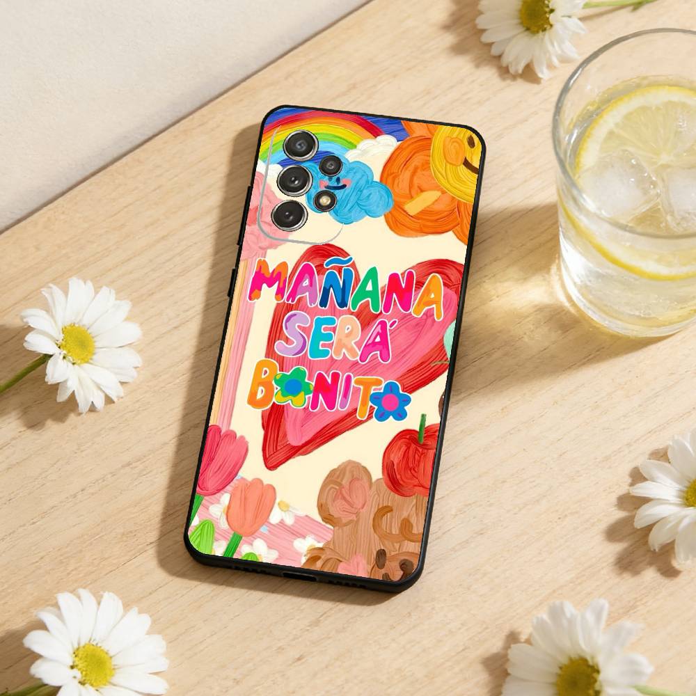 Vibrant Spring Charm M-Manana Sera Bonito Phone Case For Samsung S25,S24,S21,S22,S23,S30,Ultra,S20,Plus,Soft Black Shell