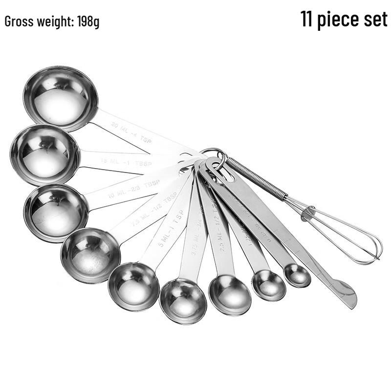 Ruhan 11-Piece Stainless Steel Measuring Cup & Spoon Set with Wire Handles