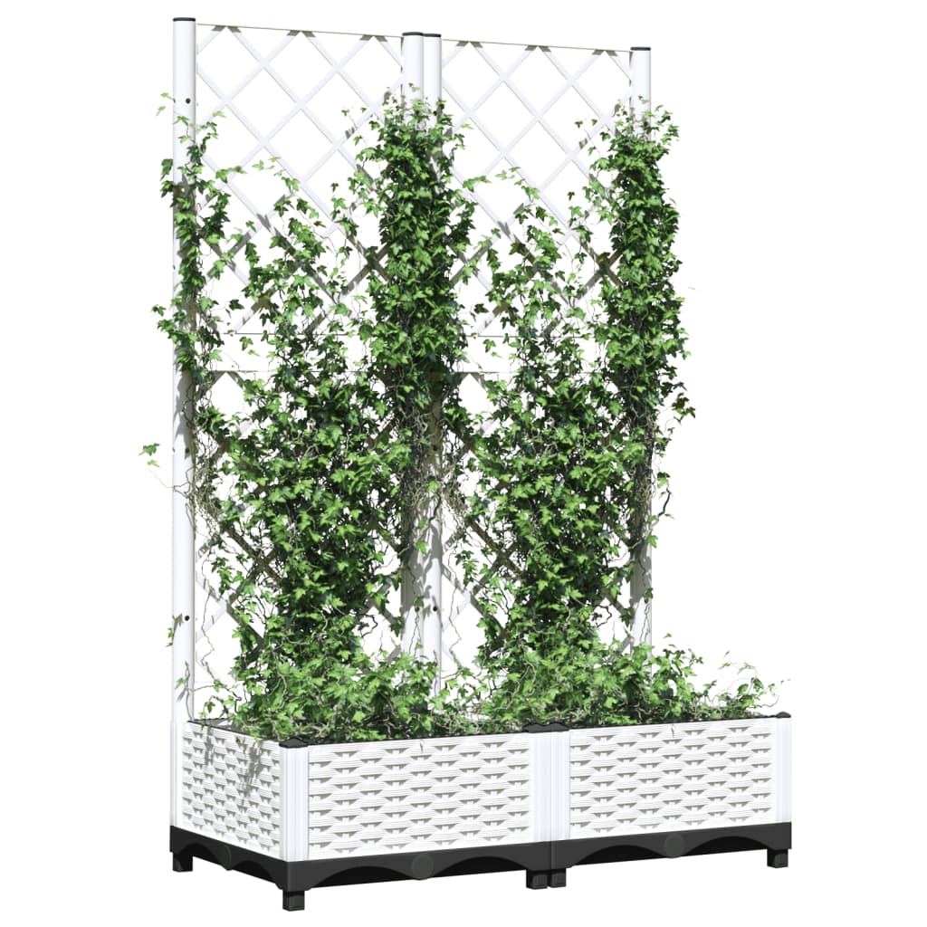 Planter with Trellis White 80 X 40 X 121.5 Cm PP