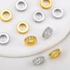2pcs 5Pcs 9.5x3.3mm 18K Gold Color Plated Round Spacer Beads with Zircon Brass Handmade DIY Bracelet Jewelry Making Accessories