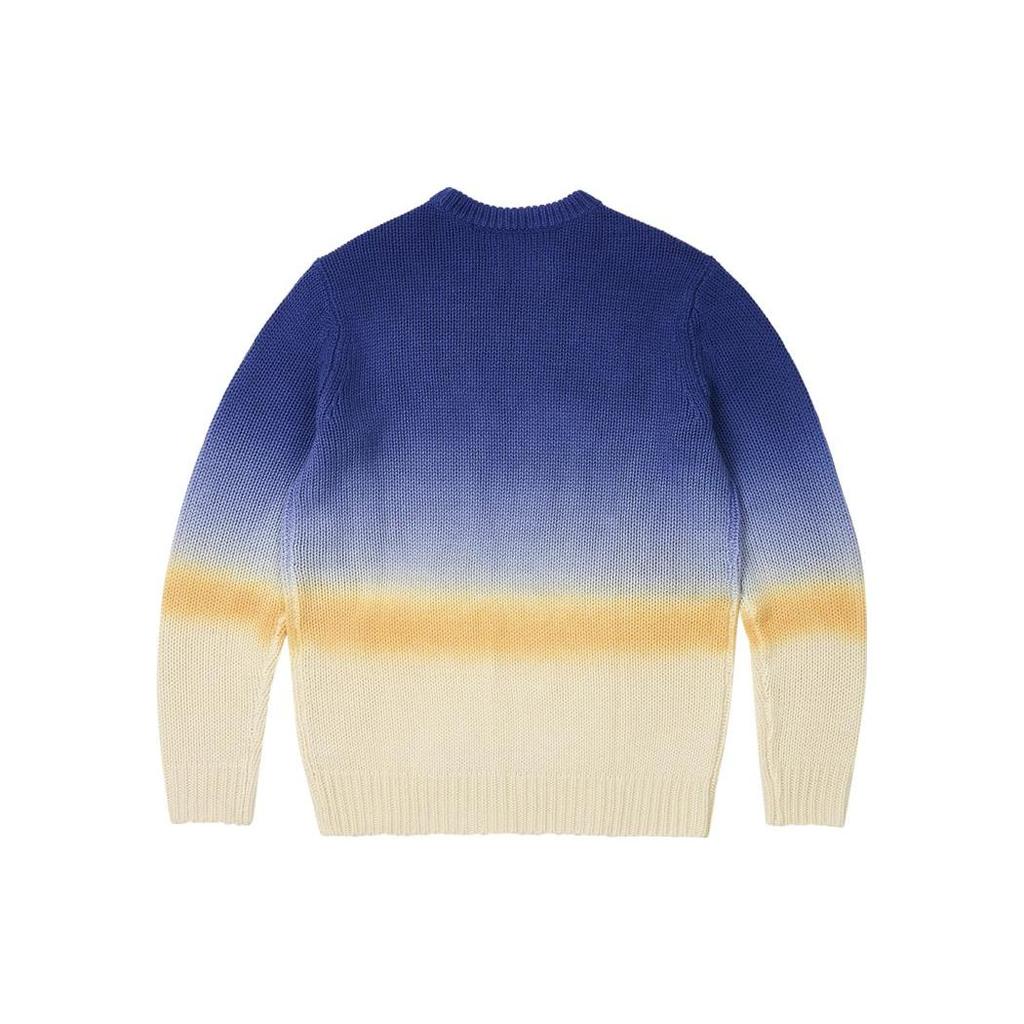 Palace Gradient Dye Rib Knit Long Sleeve Sweater With Mini Logo Unisex Tops Blue P25KW022