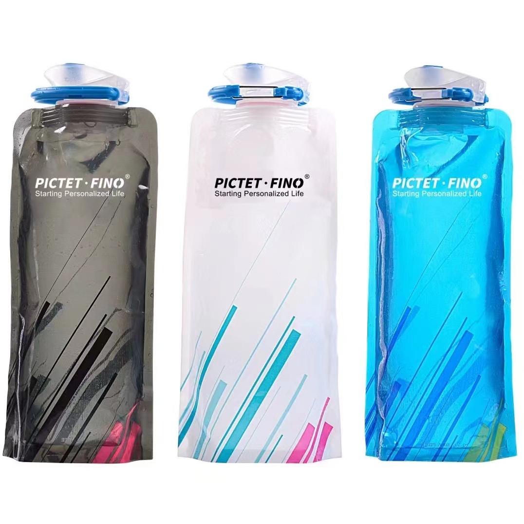

Pictet Fino складная бутылка для воды на открытом воздухе, пеший туризм, кемпинг, полиэтиленовая сумка для воды, мягкая фляжка, портативные сумки для воды для бега, езды на велосипеде