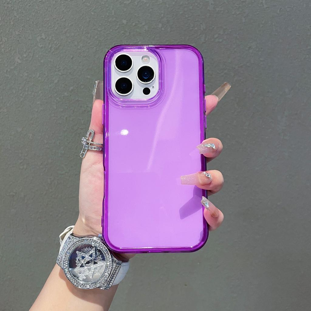 Luxe Heldere Snoepkleurige Schokbestendige Hoes voor iPhone 16 15 14Plus 13 12 11 Pro Max Zachte Bumper Pantser Esthetische Transparante Telefoonhoes