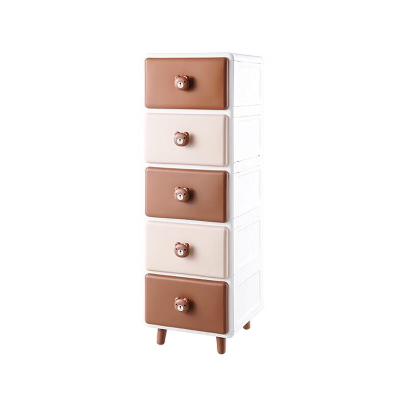 Shengbai 3-Tier Brown Bear Drawer Storage Cabinet