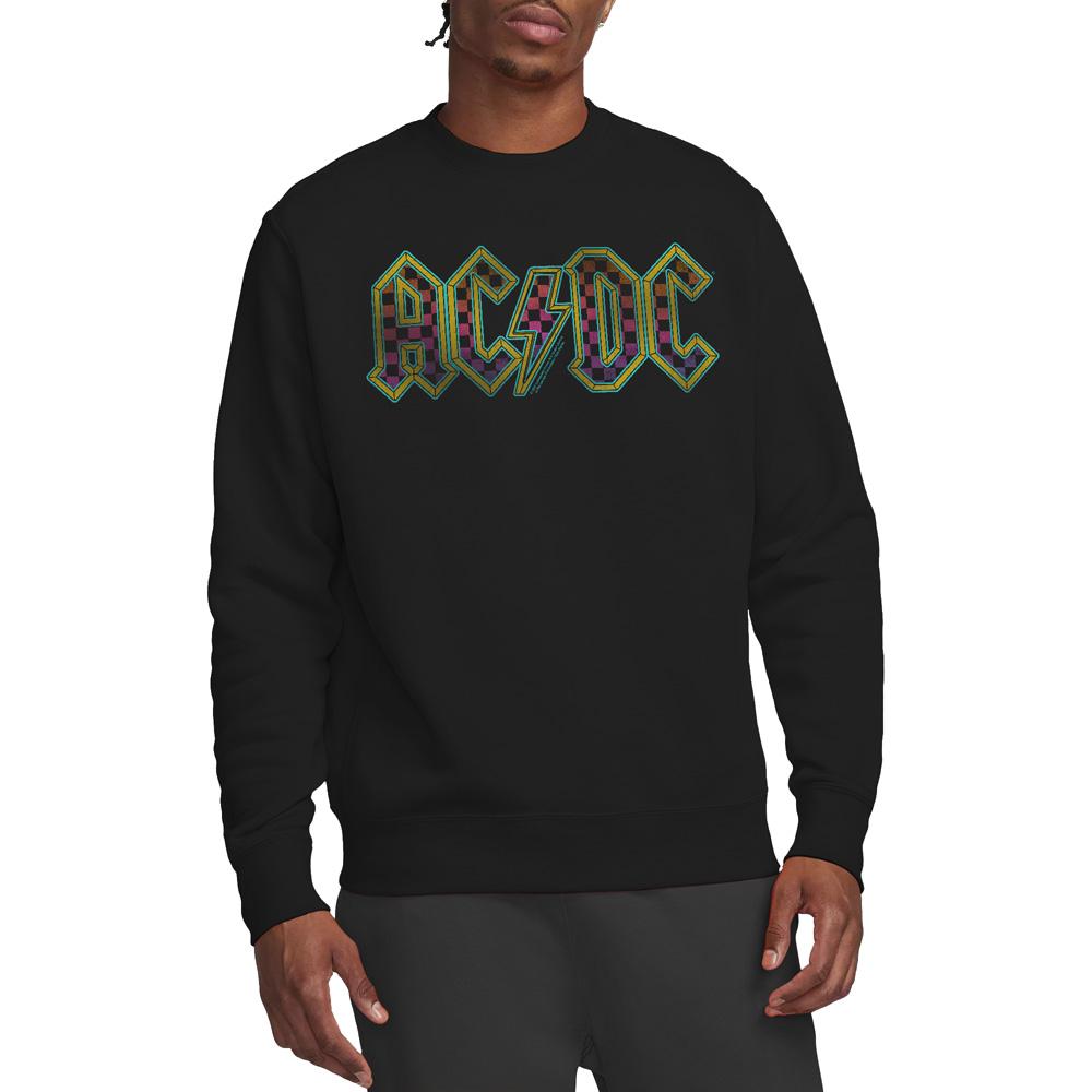 AC/DC Unisex Adult Checkerboard Gradient Logo Sweatshirt