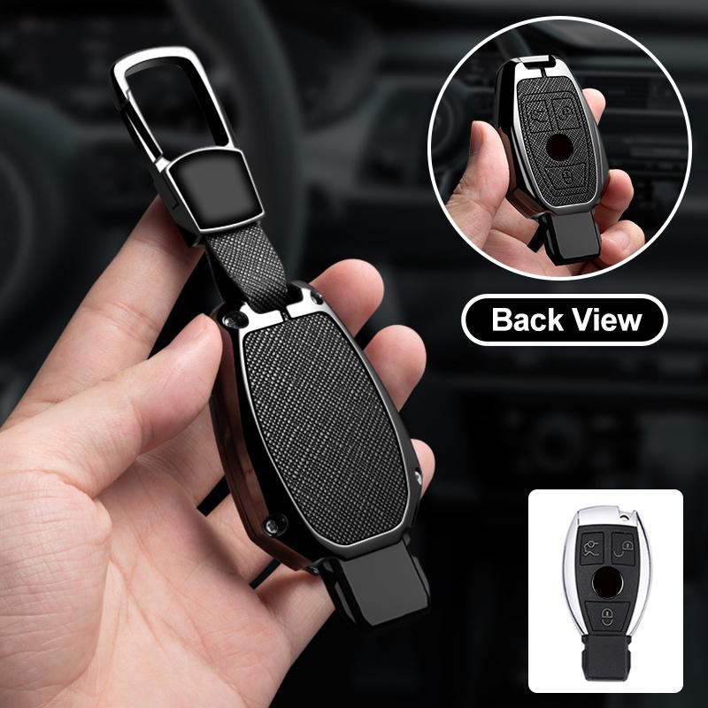 Zinc Alloy Leather Car Key Case For Mercedes Benz A B C E S Class Gls Gla Glk Cls Cla Amg W204 W205 W212 W463 W176 Key Case