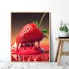 Strawberry Fruit Poster Abstract Red Strawberries Juice Canvas Painting Wall Art for Kitchen Orchard Living Room Home Decor