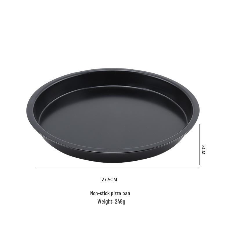 10-Inch Round Non-Stick Carbon Steel Pizza Pan Set (Black)
