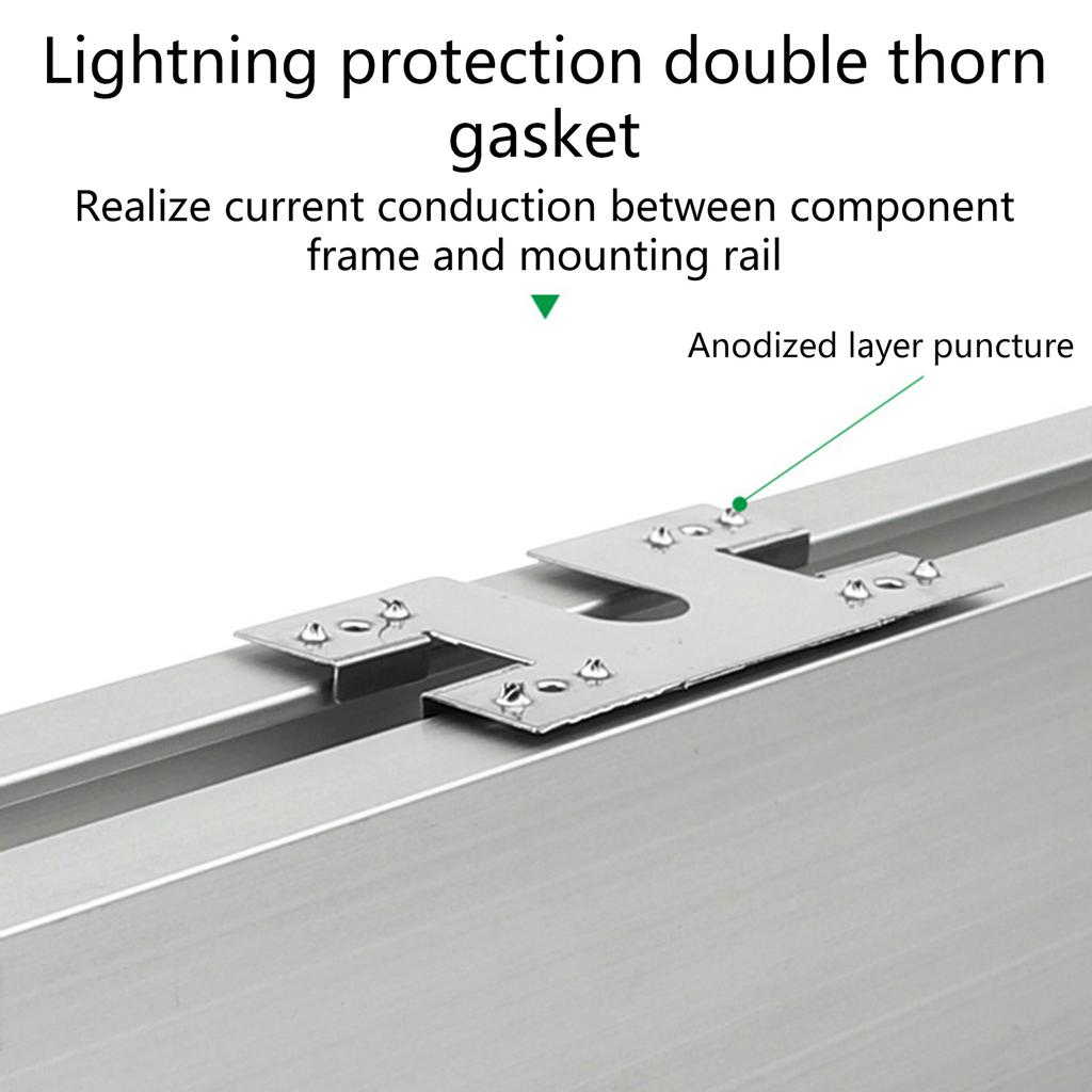 50pcs PV Grounding Conductive Sheet Gasket Solar Panel Cable Clamp PV Grounding Clip Washer Sheet 28x50mm