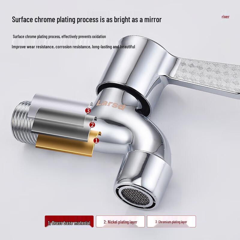 Larsd Single Cold Quick Open Extended Faucet for Washing Machine & Mop Sink
