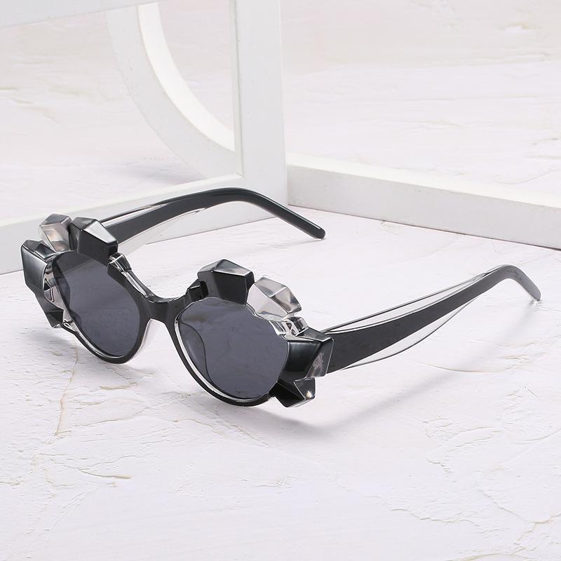 Sunglasses, Polygonal Water Chestnut Multicolor Retro Sunglasses Women, Cat Eye Sunglasses
