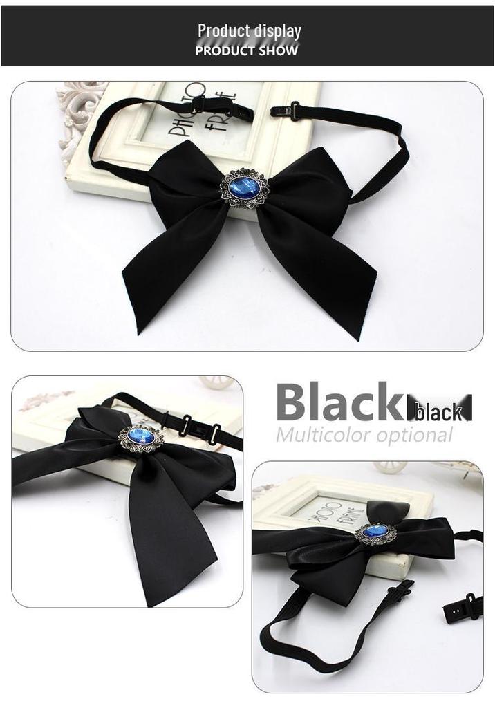 Korean Style Satin Bow Tie Collar Accessory for Hotel Staff