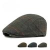 Vintage British Style Plaid Flat Cap for Men Women Autumn Winter Warm Herringbone Newsboy Cap Retro Beret Casual Peaked Hat Unisex Cabbie Cap