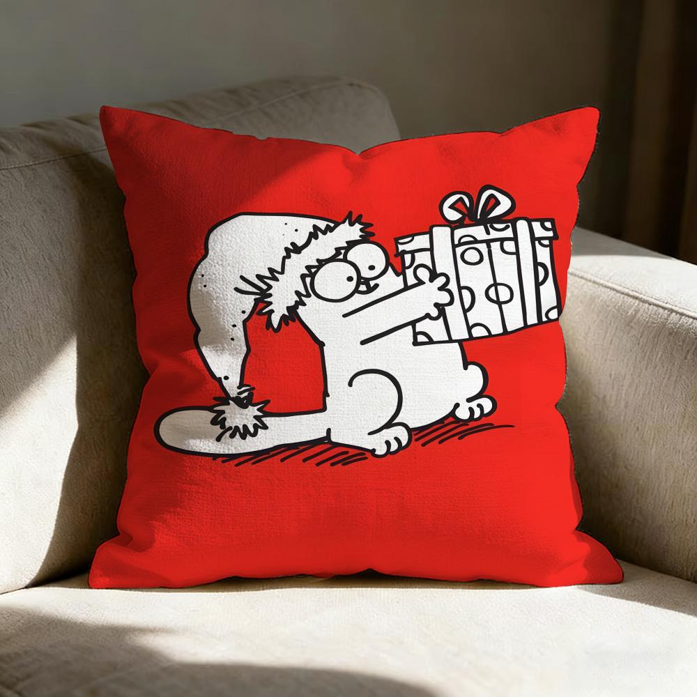 S-simon's Cute Cat Pillow Case Pillowcase, Double-sided Printed, Sofa Cushion, Bedroom Headboard Pillow