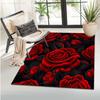 800g/m² Crystal Velvet Home Decor Valentine's Day Rose Carpet for Living Room,Game Room,Bedroom,Kitchen,Bathroom,Aisle,Outdoor Camping Floor