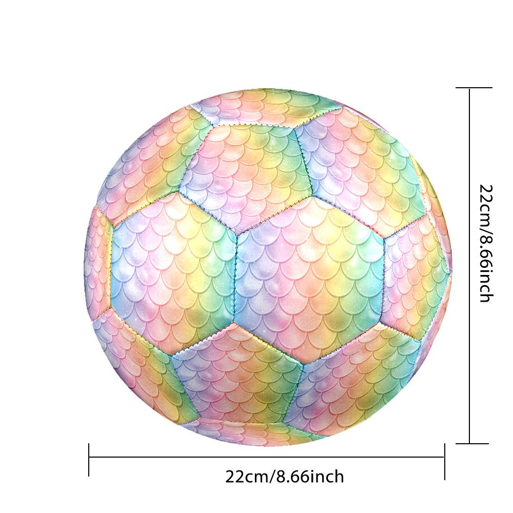 1pc Mermaid Scale Background Theme Soccer Ball Football, Size 5, Lightweight PVC, Outdoor Training Soccer Ball,Gift j61491
