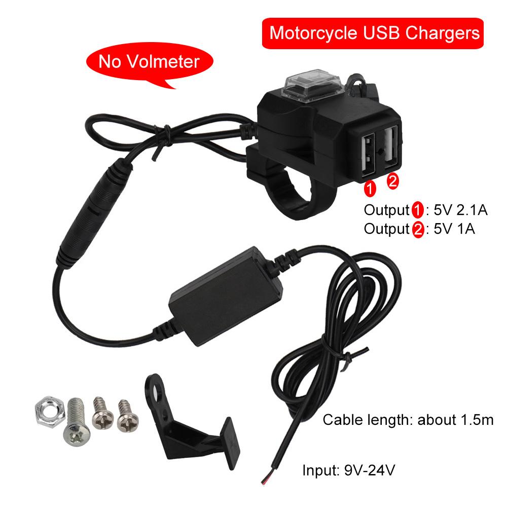 

12V Мотоциклетные USB-зарядные устройства 5V 2.4A QC 3.0 Адаптер питания с переключателем Водонепроницаемая крышка Тестер вольтметра Металлический корпус Универсальный