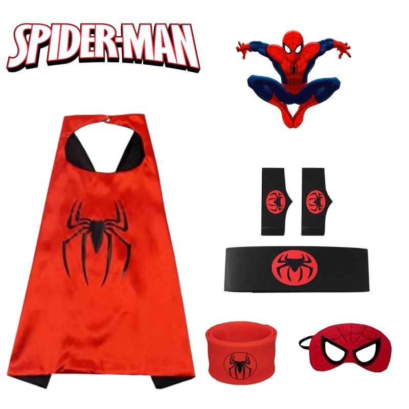 Spider-man Heldenumhang und Maske Halloween Cartoon Anime Launcher Handschuh Uhr Set