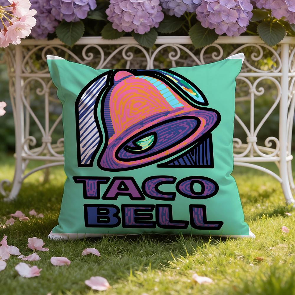 Mexican Flavor T-Taco B-Bell Cushion Cover Home & Car Dual-Scene Pillow Cover: Reversible for Premium Comfort