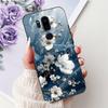 Para LG G7 ThinQ Funda Silicona Negra Gato Lindo Flores de Moda Trasera Pintada Genial Para LG G7ThinQ Funda de Teléfono LMG710EM