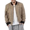 Suede Stand-Up Collar Men's Button Cardigan Jacket - Autumn/Winter Retro American Casual Outerwear