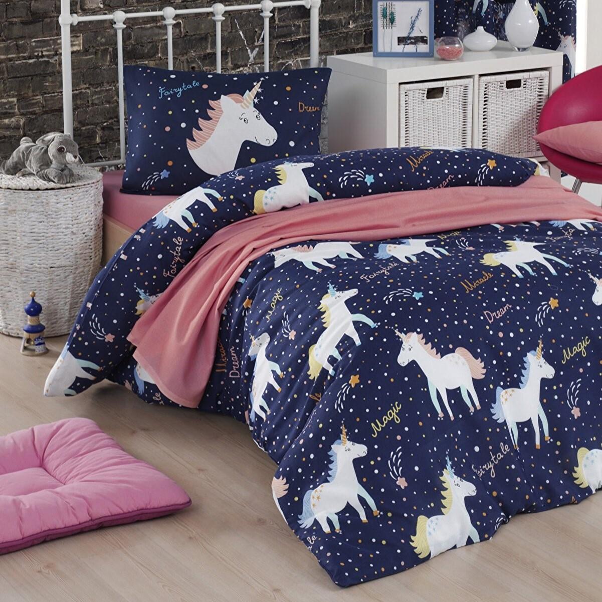 

Комплект пододеяльников Easy-Iron Single MagicUnicorn Navy 160x220cm темно-синий