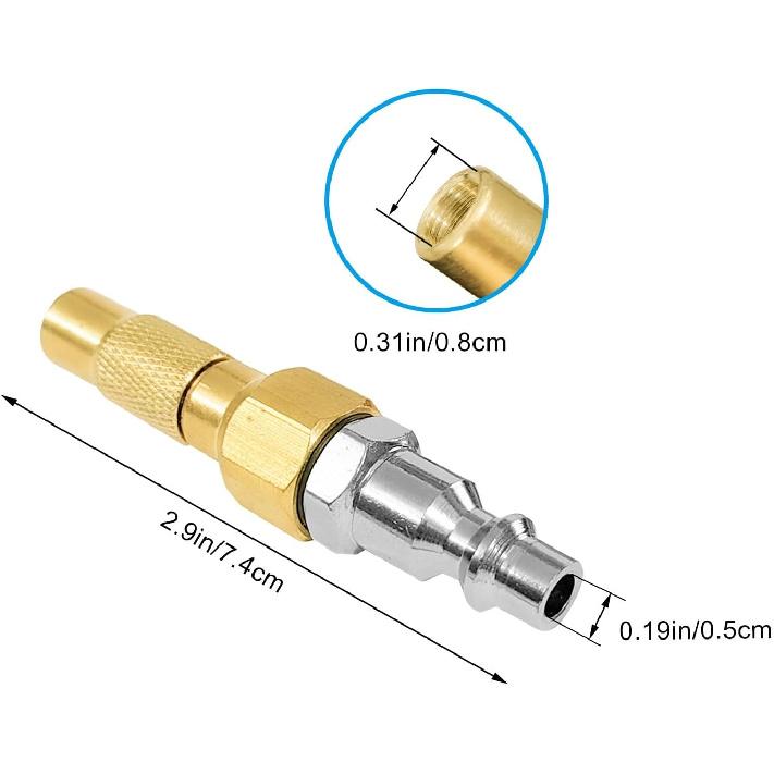 2Pack Heavy-Duty Brass Air Nozzle With Quick Connector,Screw On Tire Inflator Chuck For Tire Inflator Gauge Compressor Accessories, Twist-On Chucks
