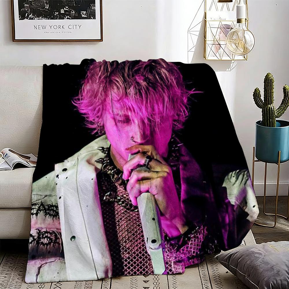 Singer Machine Gun Kelly Throw Lightweight 240g Flannel Blanket Soft Skin-friendly for Summer Cooling