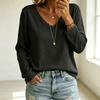 Women's Fashion Casual Color Knit Long Sleeve Top for Everyday Wear