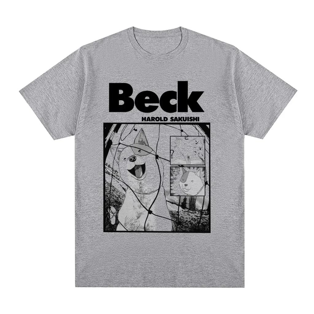 New Tee Tshirt Tops Beck Vintage printing Hot Sale 2024 Mongolian Chop Squad Anime Print Art Cotton Men T shirt oversized style
