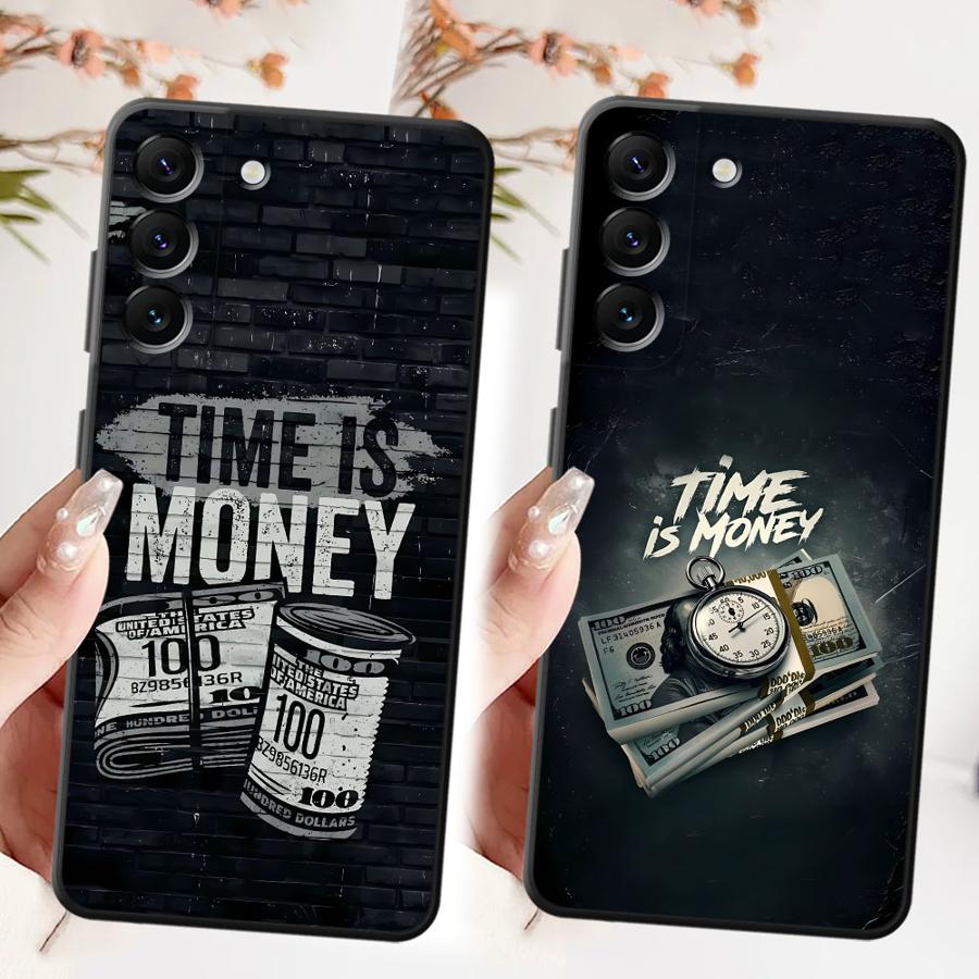Case for Samsung Galaxy A53 A35 A23 A26 A72 A24 A25 A71 A73 A51 A52 A36 A55 A41 A32 A22 Phone Cover Time Is Money Printed