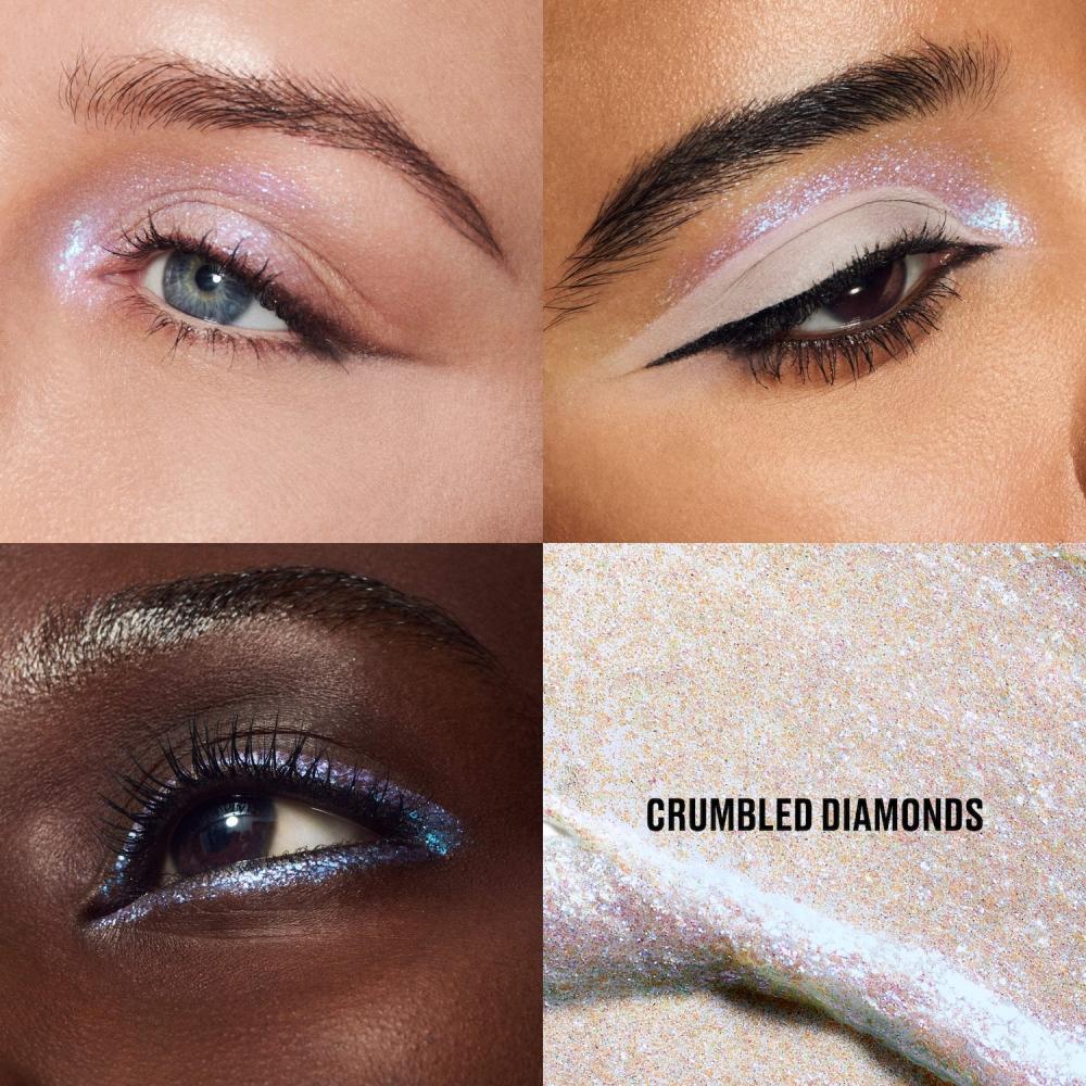 Mac Cosmetics DazzleShadow LonGwear Liquid Eye Shadow 0.16 Oz 4.6 G Crumbled Diamonds holoGraphic Blue With Pink Pearl