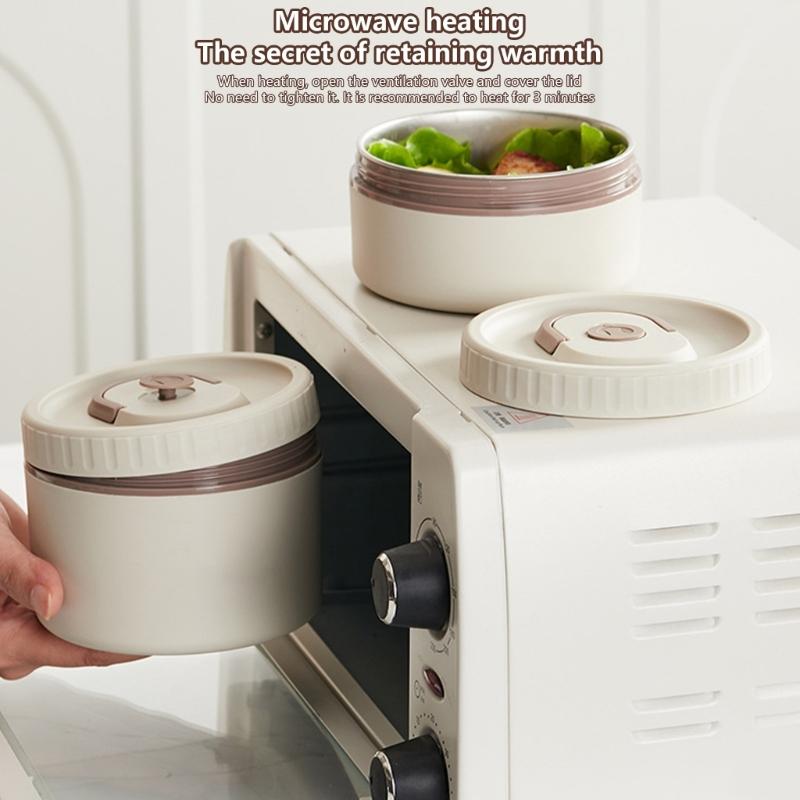 Thermal Food Storage Container 4 Compartment Bentos Box Set with Insulated Lunch Bags for Office School Use