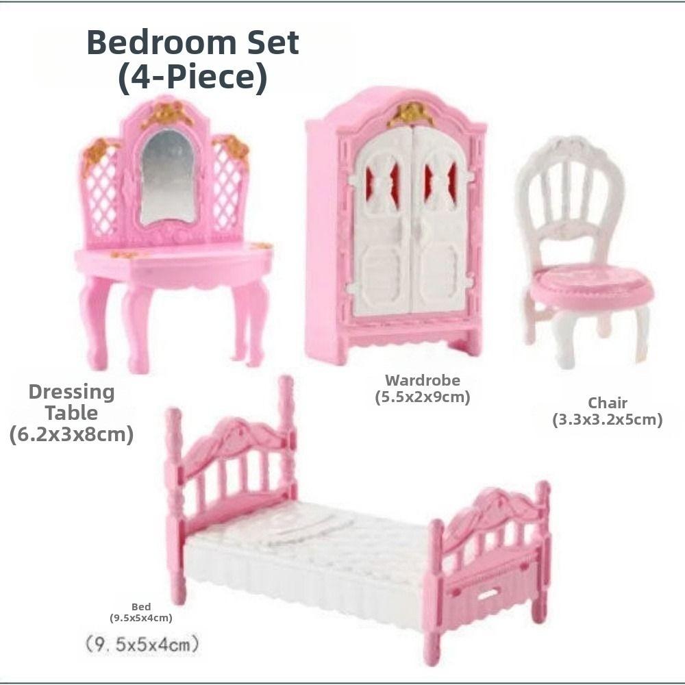 1Set Pink Kid Toys Kitchen Bedroom 4 Styles Cooking Things  Doll Game Accessoies