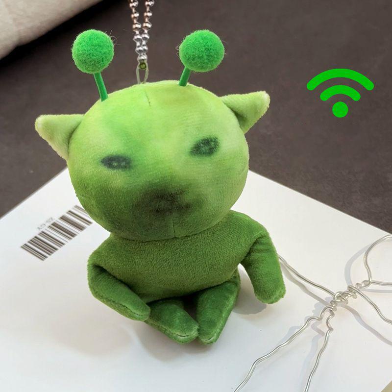 Gatto Alieno Verde Divertente Meme Portachiavi Borsa Zaino Ciondolo Gatti Carini Peluche Bambola Ornamento a Forma Variabile Regali Giocattoli
