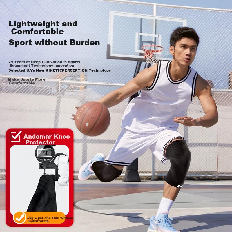 Under Armour Knee Brace for Sports, Basketball, Running, Protection, Warmth, Badminton, Patella Support, Hiking, Cold Legs, Knee Joint Protection Gear