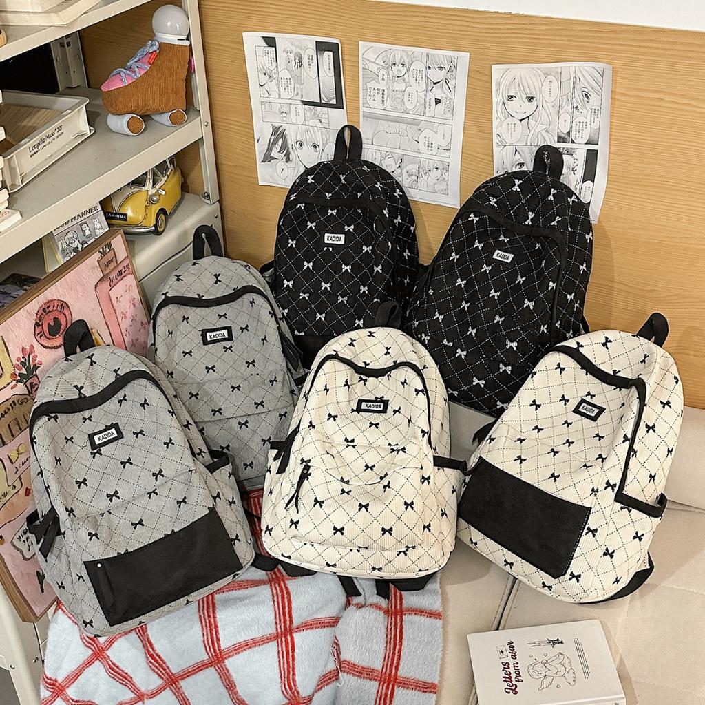 Schoolbag School Bag Junior High School Girl College Student High School Cute Bow Large Capacity Backpack Commuter Travel Backpack